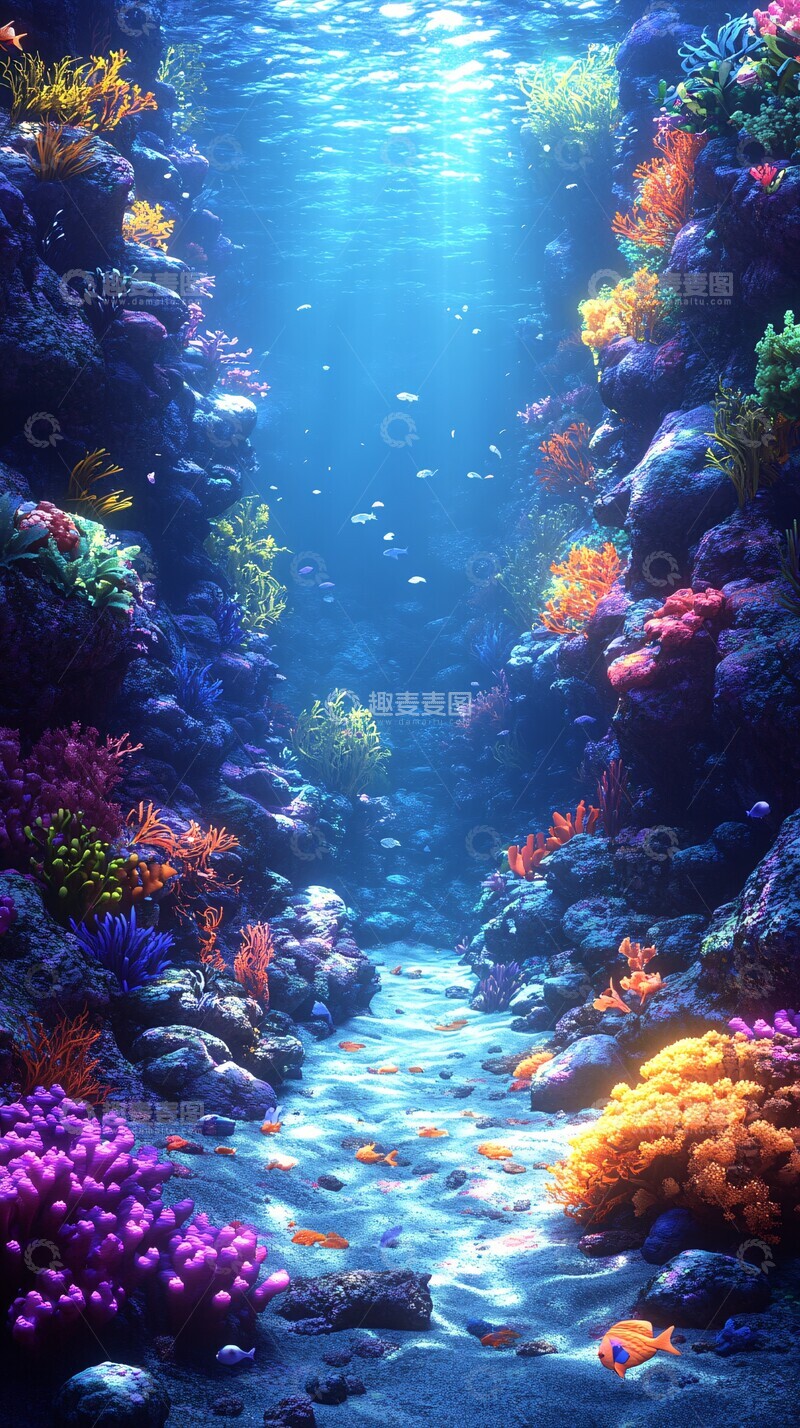 高清大图下载【趣麦麦图】海底背景海底背景色彩1