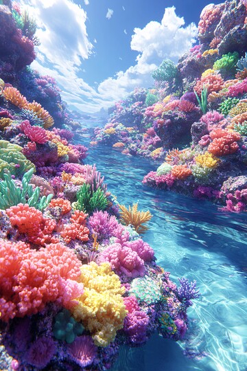 珊瑚礁边缘珊瑚边缘颜色3