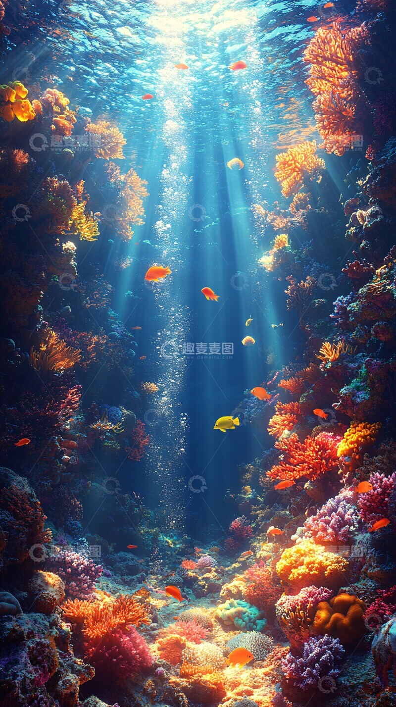 高清大图下载【趣麦麦图】海底珊瑚鱼群14