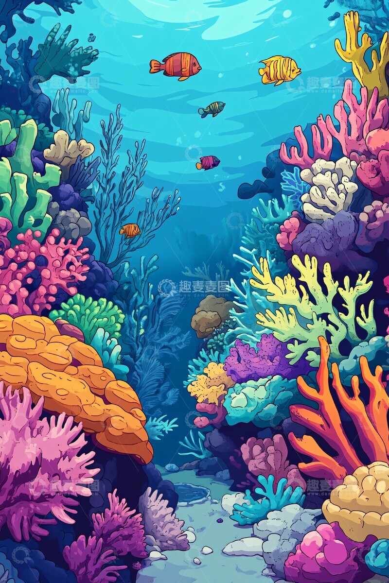 高清大图下载【趣麦麦图】珊瑚礁世界珊瑚礁石海洋1