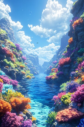 珊瑚礁边缘珊瑚边缘颜色1