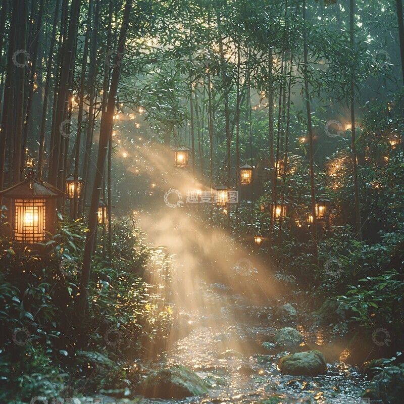 高清大图下载【趣麦麦图】竹林光影竹林光影竹子3