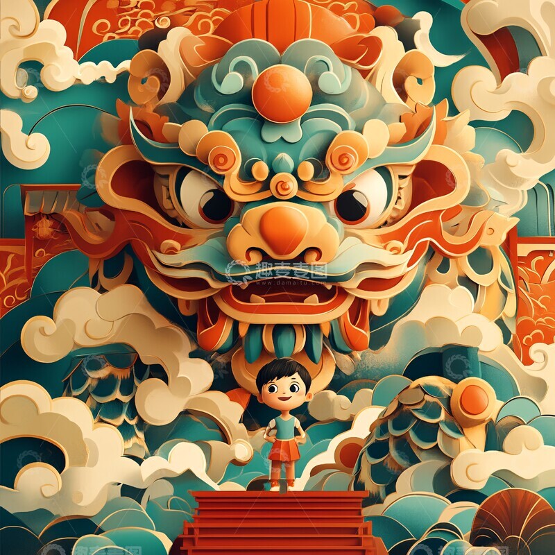 高清大图下载【趣麦麦图】狮兽人彩色插画2