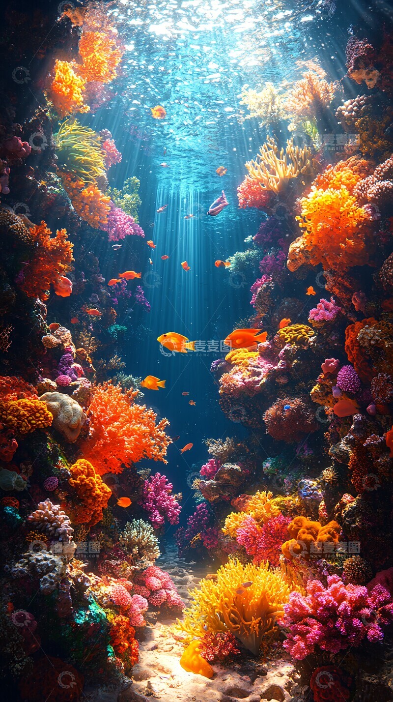 高清大图下载【趣麦麦图】海底珊瑚鱼群13