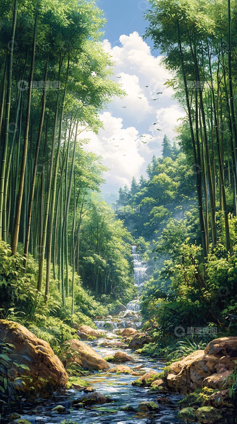 高清大图下载【趣麦麦图】竹林茂盛茂盛森林树木3