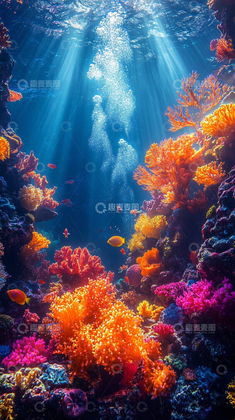 高清大图下载【趣麦麦图】海底珊瑚鱼群17