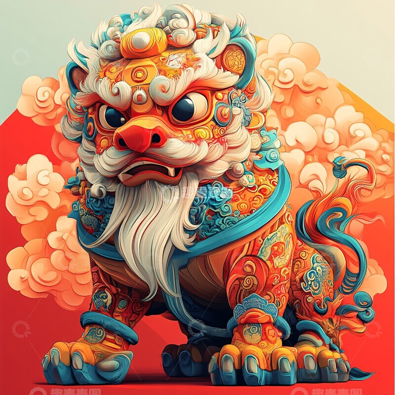 高清大图下载【趣麦麦图】狮兽人彩色插画3