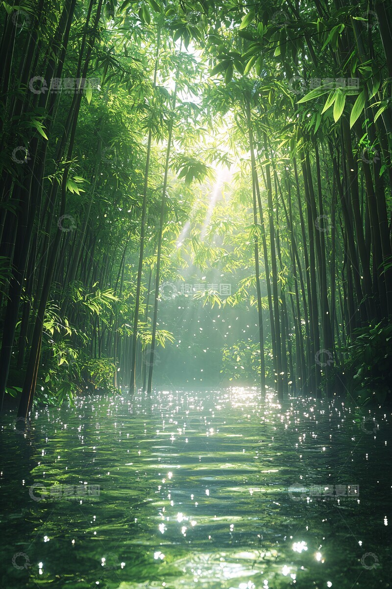 高清大图下载【趣麦麦图】竹林清水竹林清水阳光3