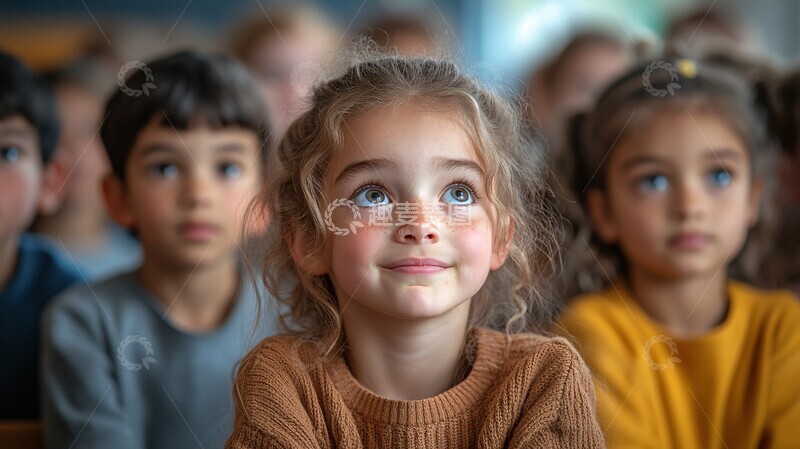 高清大图下载【趣麦麦图】孩子对视困惑3