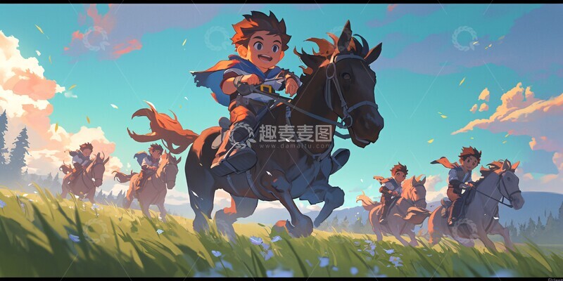 高清大图下载【趣麦麦图】小男孩科学厅奔跑