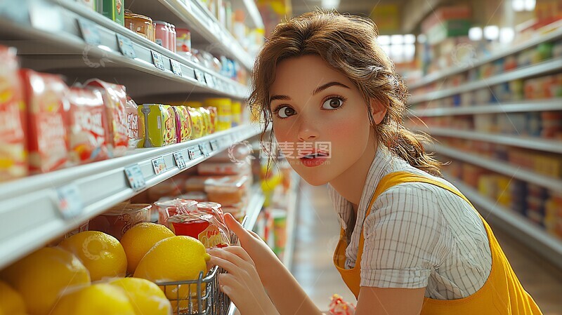 高清大图下载【趣麦麦图】超市员工摆货中3