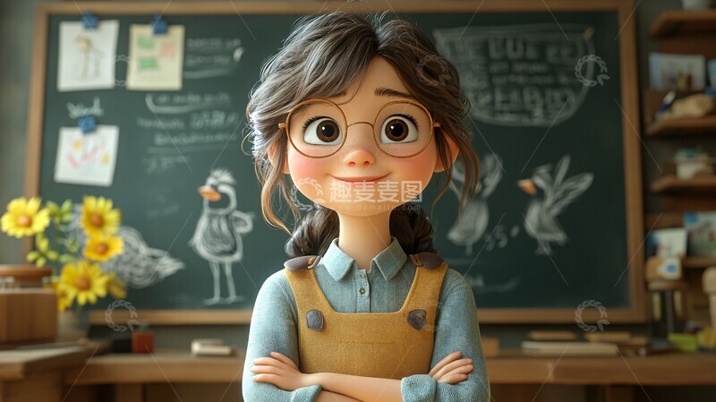 高清大图下载【趣麦麦图】教师黑板动物图3