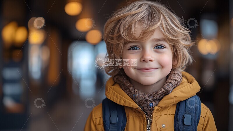 高清大图下载【趣麦麦图】小学生第一天上学2