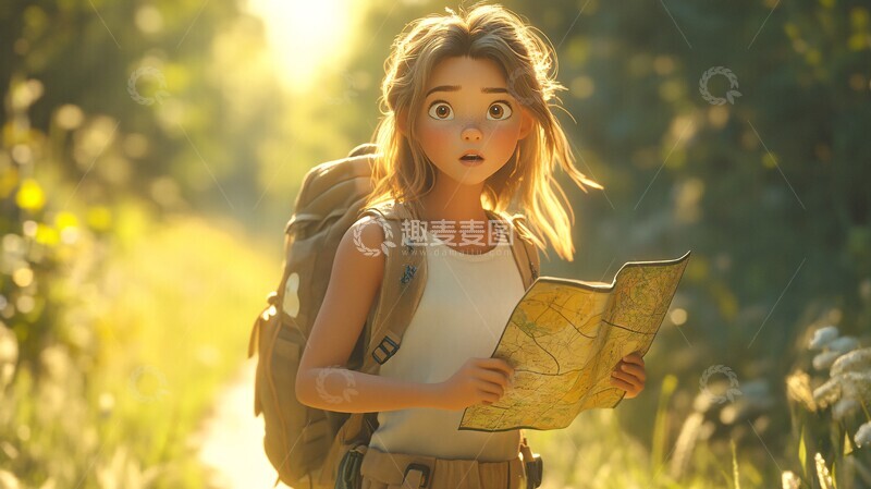 高清大图下载【趣麦麦图】少女背包寻路3