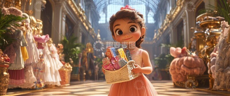 高清大图下载【趣麦麦图】小女孩买衣服3
