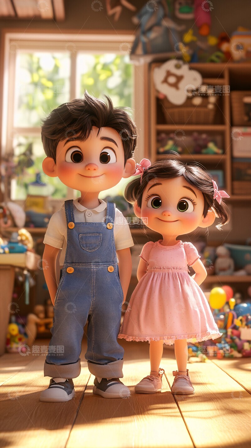高清大图下载【趣麦麦图】男孩女孩玩具3