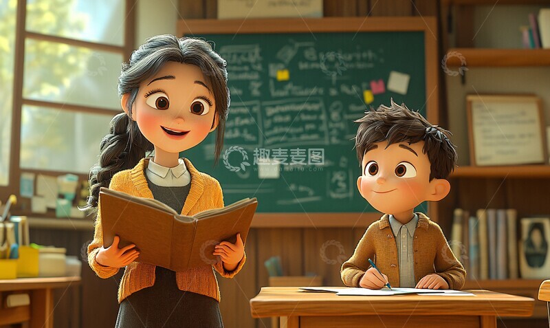 高清大图下载【趣麦麦图】课堂中的师生2