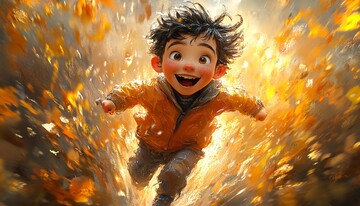 小男孩赢得赛跑1