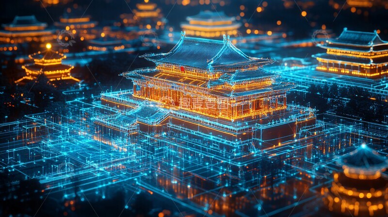 高清大图下载【趣麦麦图】禁城工业风线框图3