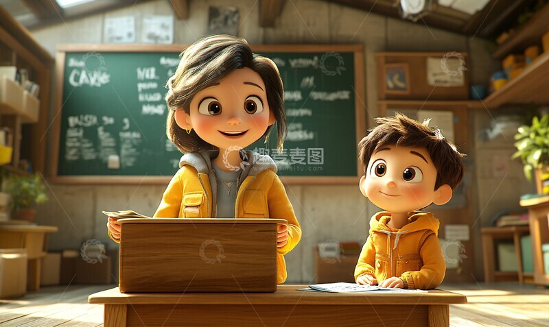 高清大图下载【趣麦麦图】课堂中的师生3