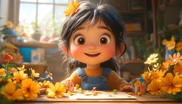 女孩装饰新书桌1