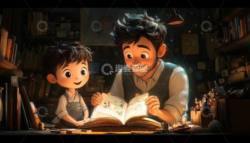 高清大图下载【趣麦麦图】父母教子家庭乐2