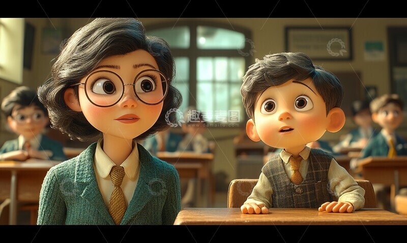 高清大图下载【趣麦麦图】教师与学生课堂3