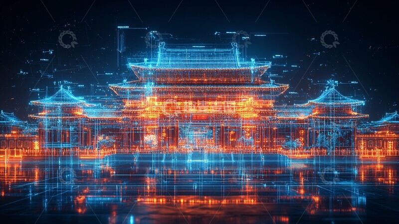 高清大图下载【趣麦麦图】禁城工业风线框图2