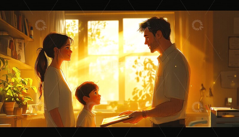 高清大图下载【趣麦麦图】父母教子家庭乐3