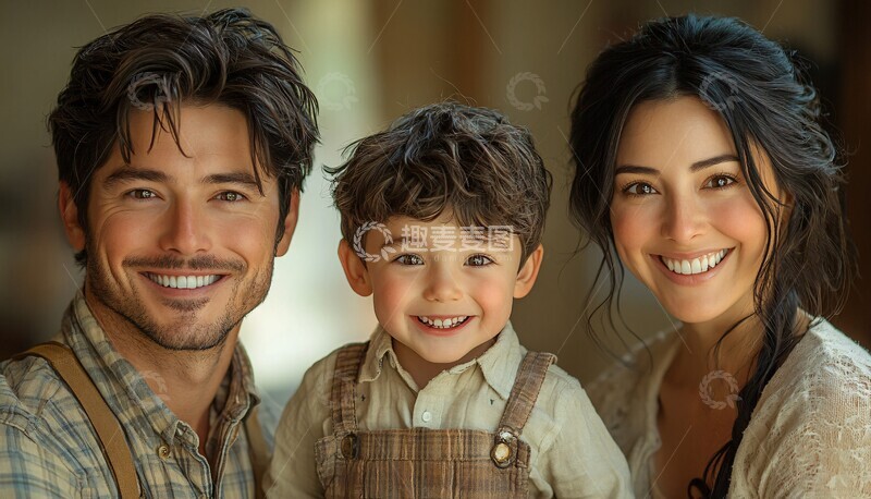 高清大图下载【趣麦麦图】小男孩全家福3