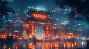 汉代建筑科技线框2