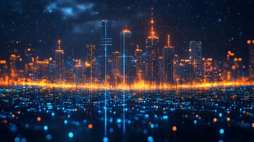 智慧城市蓝光线条3