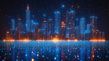 智慧城市蓝光线条1