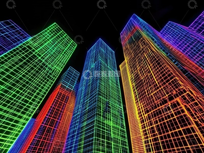 高清大图下载【趣麦麦图】技术网格城市2