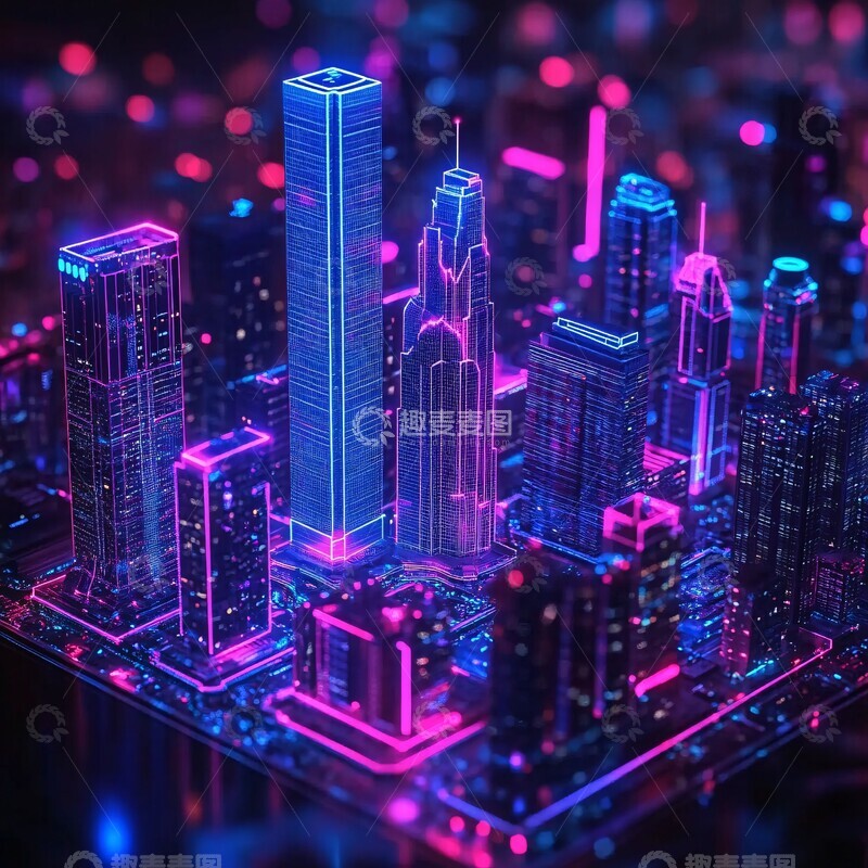 高清大图下载【趣麦麦图】城市全息投影2