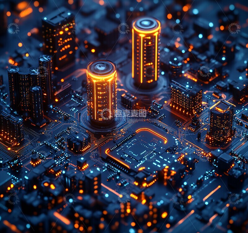 高清大图下载【趣麦麦图】电路板抽象城市2