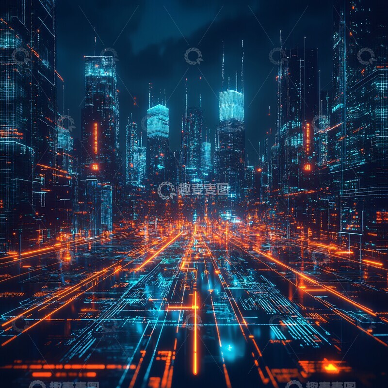 高清大图下载【趣麦麦图】数字未来城市景观1