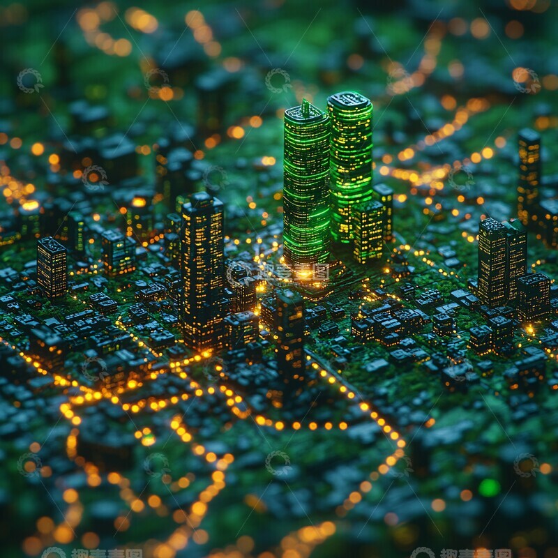 高清大图下载【趣麦麦图】绿色投影办公楼3