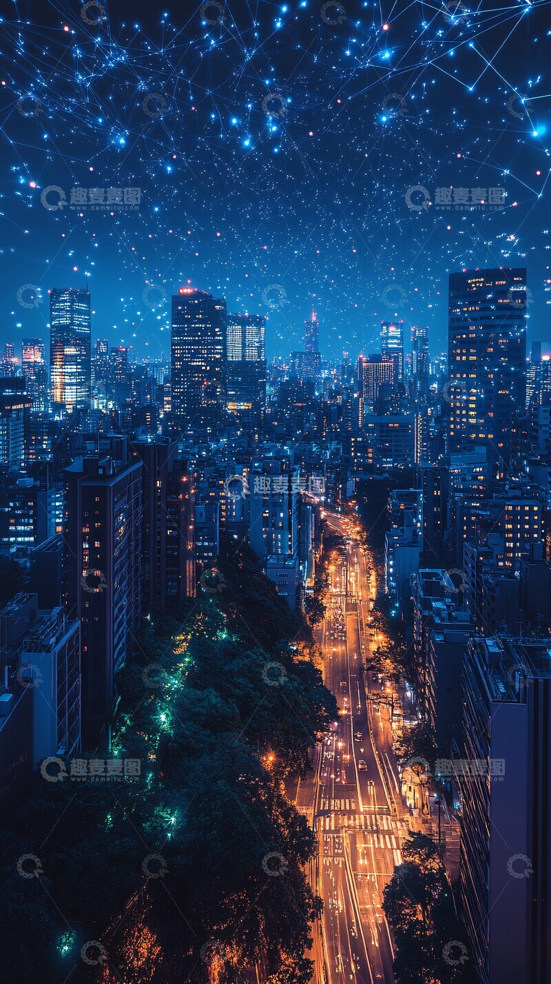 高清大图下载【趣麦麦图】数字连接城市4