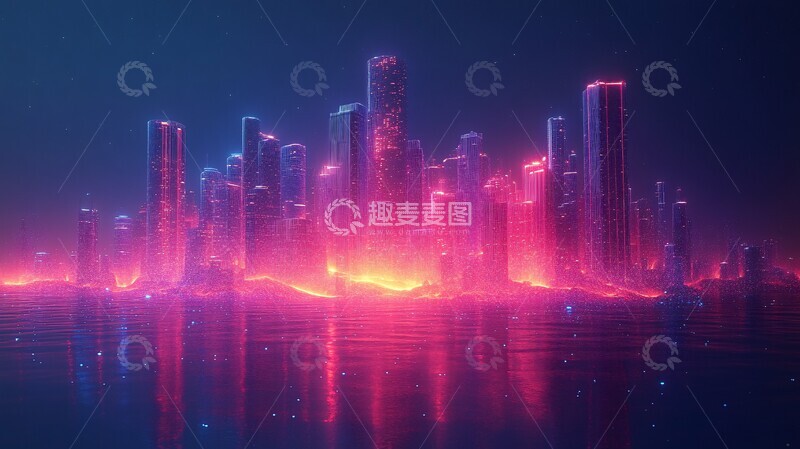 高清大图下载【趣麦麦图】科技光流城市3