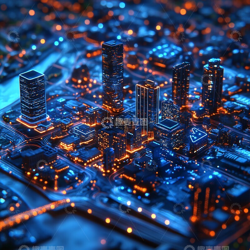 高清大图下载【趣麦麦图】蓝色全息地图2