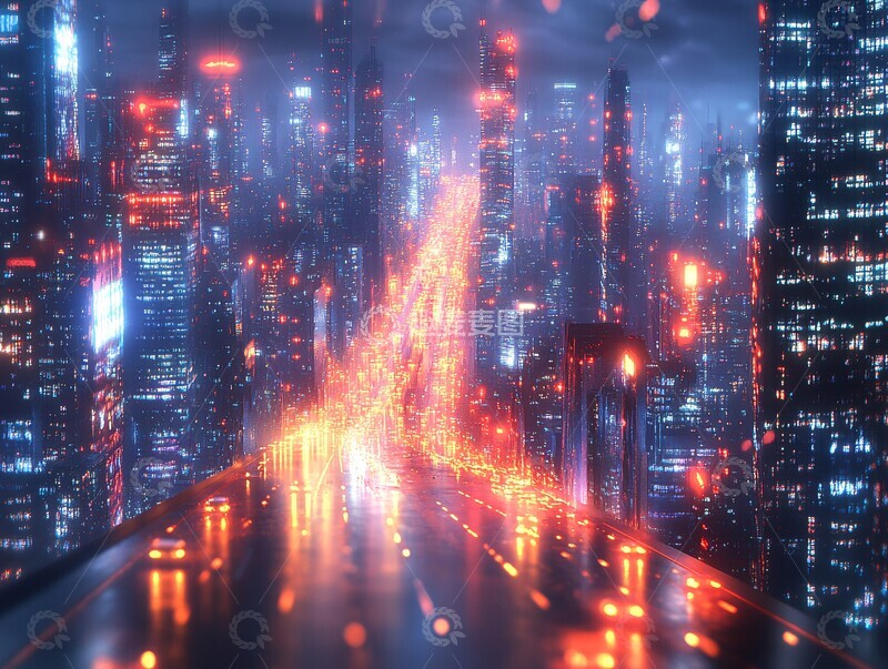 高清大图下载【趣麦麦图】粒子城市景观2