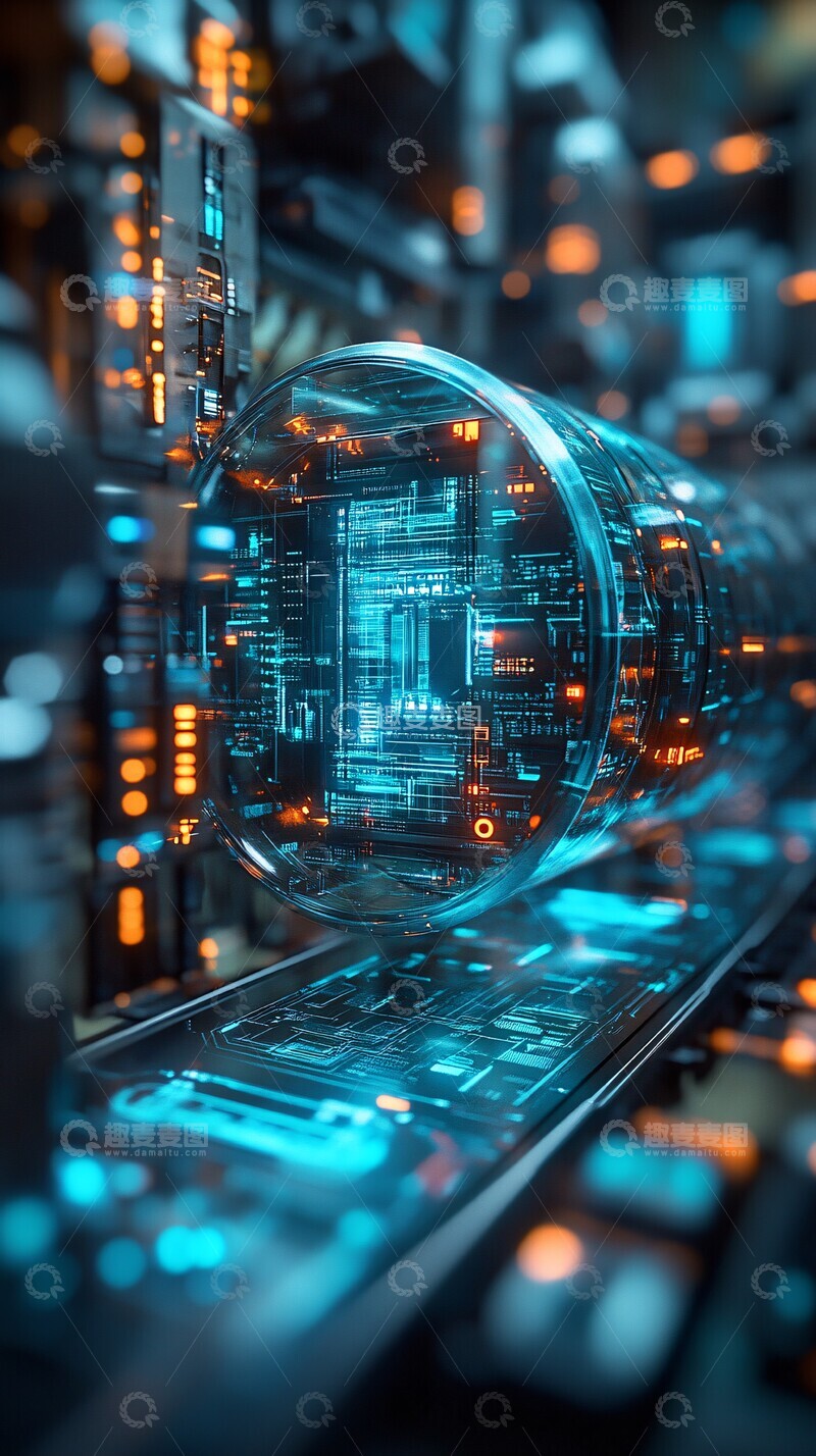 高清大图下载【趣麦麦图】数字蓝线建筑3