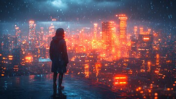 数字城夜景数字城市背景3