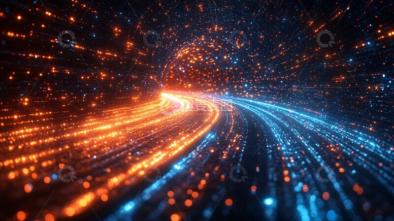 高清大图下载【趣麦麦图】蓝色光流变橙3