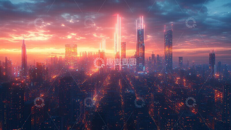高清大图下载【趣麦麦图】技术革命城市3
