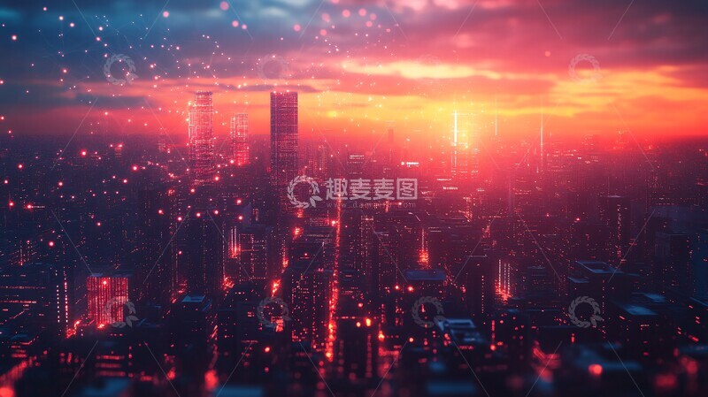 高清大图下载【趣麦麦图】智慧城市数据流3