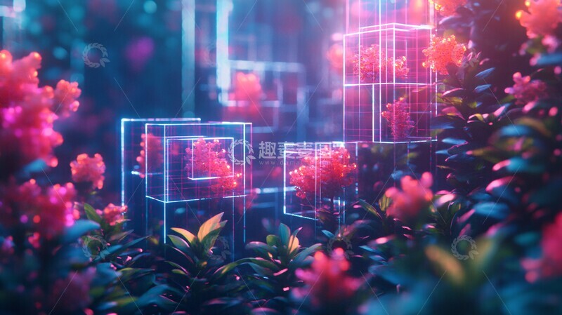 高清大图下载【趣麦麦图】数字全息建筑块3