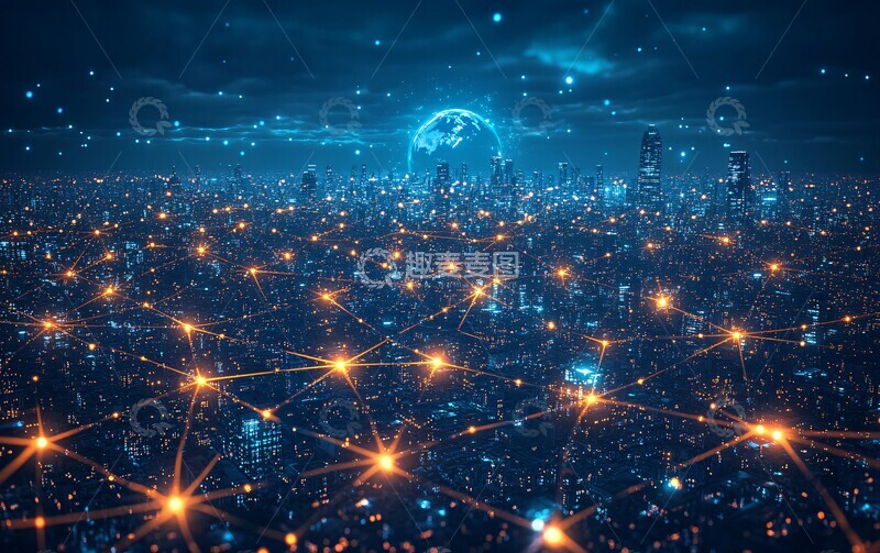 高清大图下载【趣麦麦图】数字连接城市6