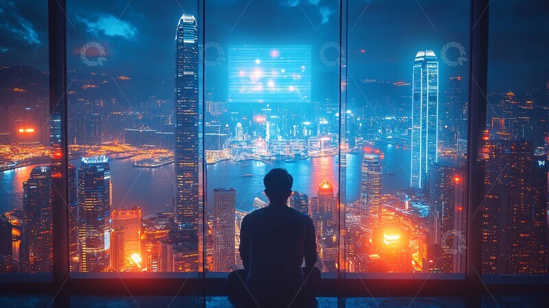 高清大图下载【趣麦麦图】建筑灯光数字轮廓1